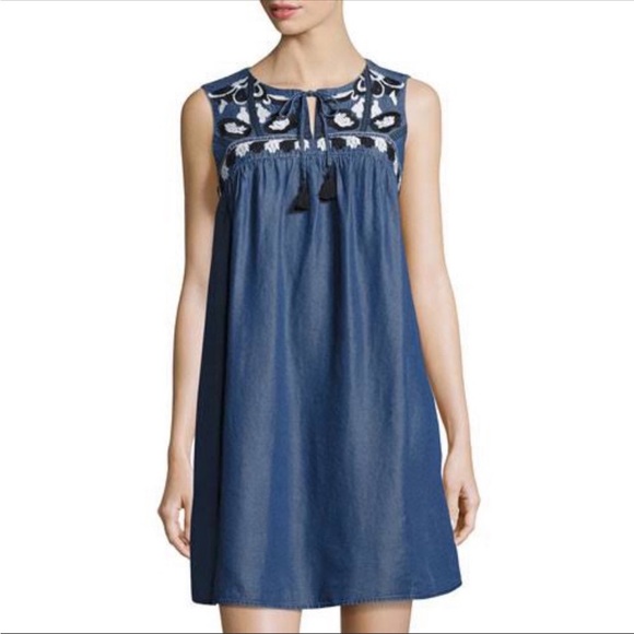 CeCe Dresses & Skirts - Cece Women’s Embroidered Chambray Shift Dress